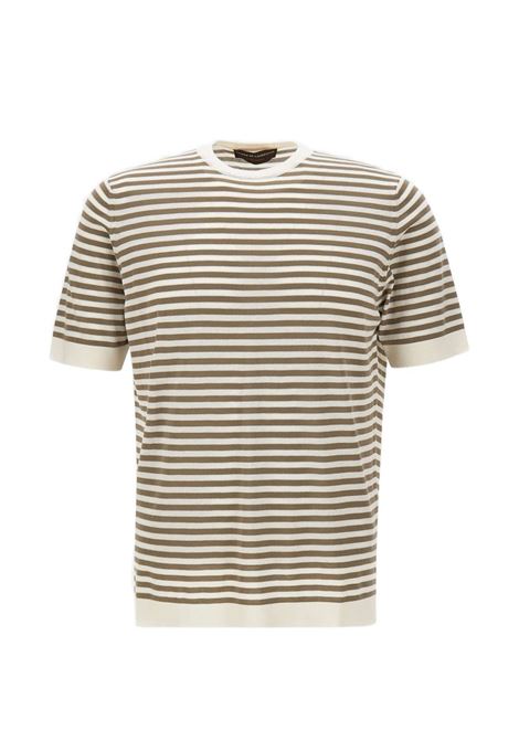 T-shirt a righe sabbia FILIPPO DE LAURENTIIS | TS0MC-CR14R15102