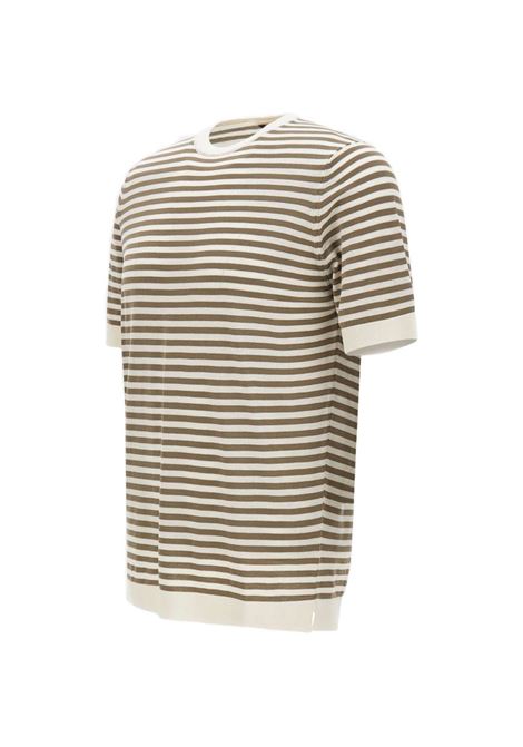 T-shirt a righe sabbia FILIPPO DE LAURENTIIS | TS0MC-CR14R15102