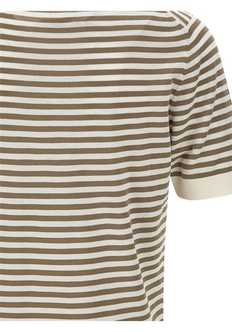 T-shirt a righe sabbia FILIPPO DE LAURENTIIS | TS0MC-CR14R15102