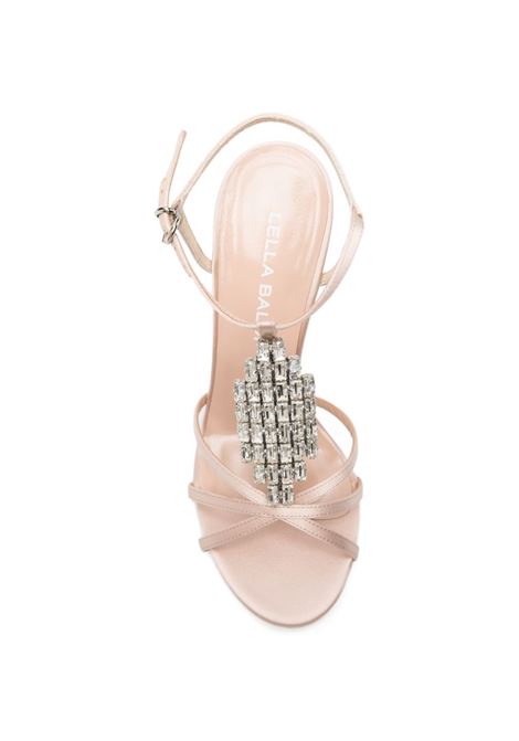 Powder-pink satin jeweled sandal LELLA BALDI | L150T-RASO126