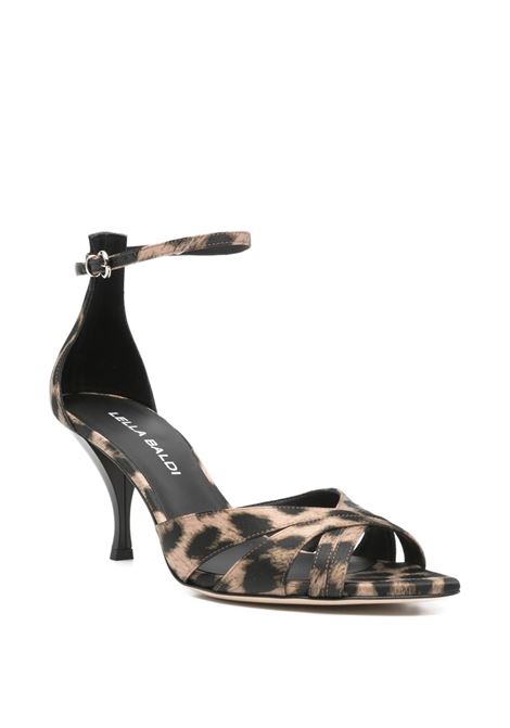Leopard-print satin sandals LELLA BALDI | L159T-JANE2870