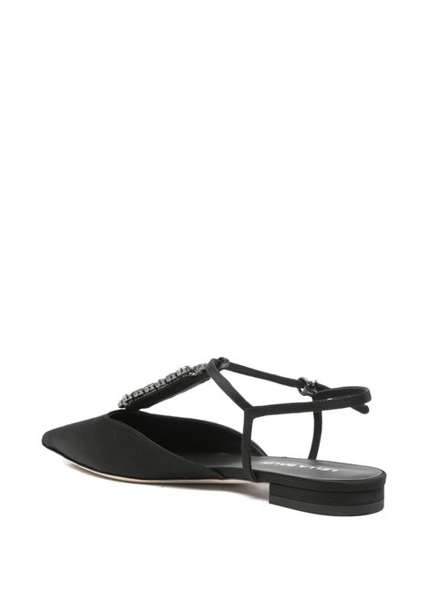 Ballerina slingback in raso nero LELLA BALDI | L169T-RASONERO