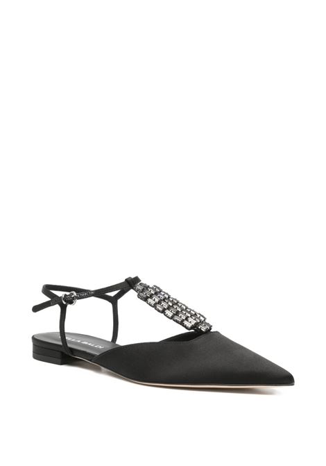 Ballerina slingback in raso nero LELLA BALDI | L169T-RASONERO