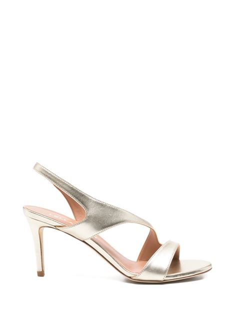 Gold-laminated leather sandal LELLA BALDI | LT532-NAP.LAM.PLATINO