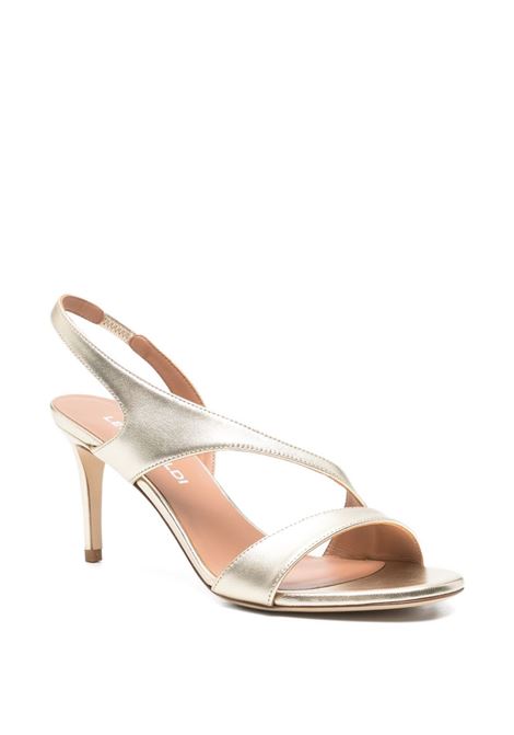 Gold-laminated leather sandal LELLA BALDI | LT532-NAP.LAM.PLATINO