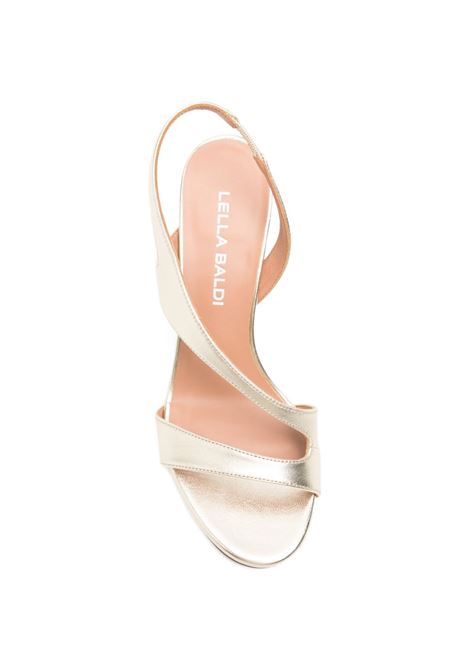 Gold-laminated leather sandal LELLA BALDI | LT532-NAP.LAM.PLATINO