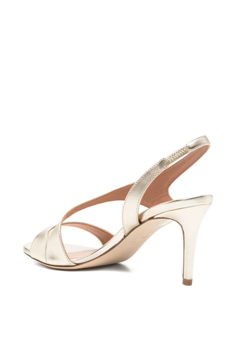 Gold-laminated leather sandal LELLA BALDI | LT532-NAP.LAM.PLATINO