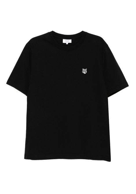 Black cotton T-shirt MAISON KITSUNE | PM00108KJ7025P199