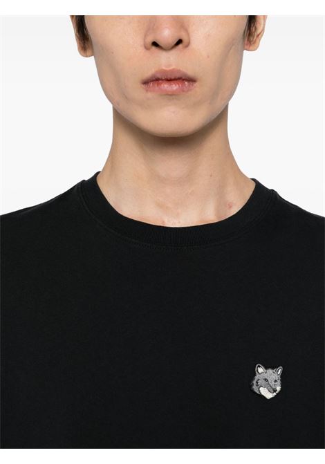 Black cotton T-shirt MAISON KITSUNE | PM00108KJ7025P199
