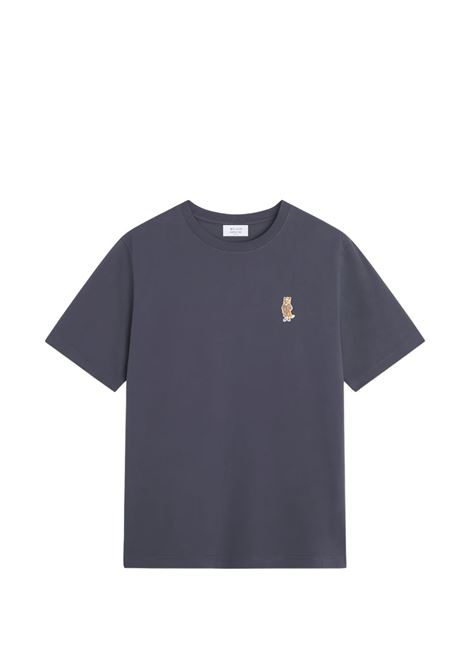 Blue washed cotton T-shirt MAISON KITSUNE | QM00101KJ70250422