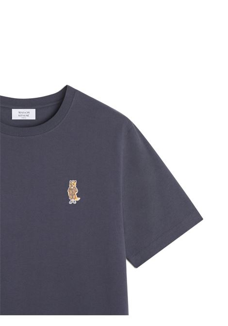 Blue washed cotton T-shirt MAISON KITSUNE | QM00101KJ70250422