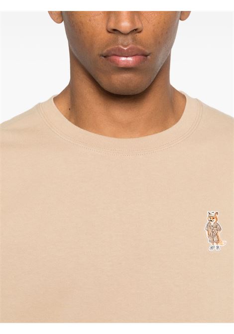 Beige cotton T-shirt MAISON KITSUNE | QM00101KJ70250429
