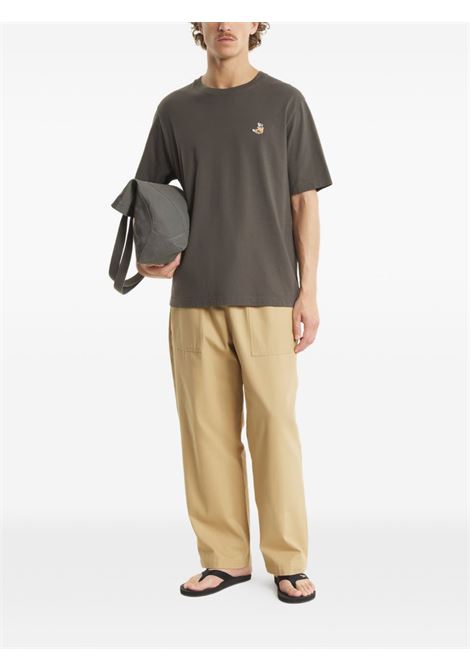 Mud-colored cotton T-shirt MAISON KITSUNE | QM00102KJ70260453