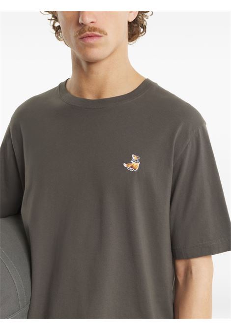 Mud-colored cotton T-shirt MAISON KITSUNE | QM00102KJ70260453