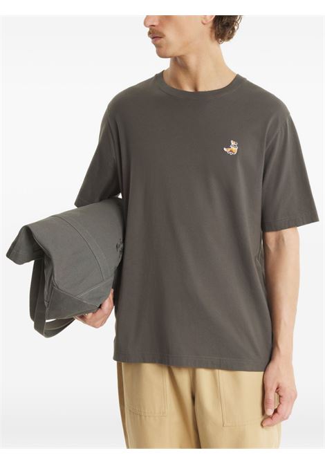 Mud-colored cotton T-shirt MAISON KITSUNE | QM00102KJ70260453