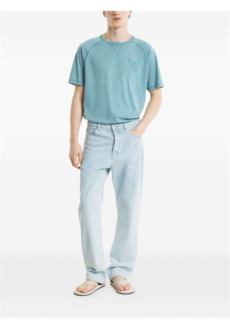 Light blue cotton T-shirt MAISON KITSUNE | QM00103KJ70360505