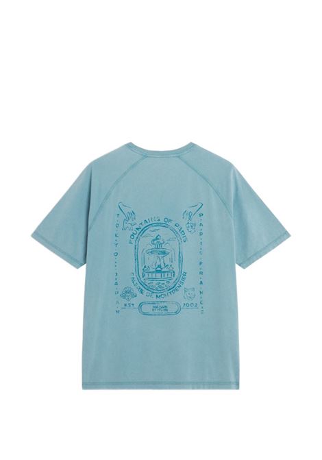 Light blue cotton T-shirt MAISON KITSUNE | QM00103KJ70360505