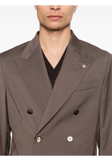 Abito doppiopetto in tela marrone MANUEL RITZ | 4032A3738-26000029