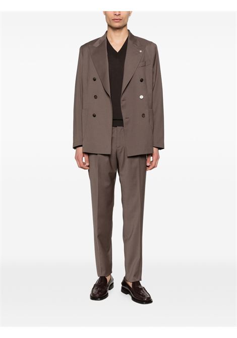 Abito doppiopetto in tela marrone MANUEL RITZ | 4032A3738-26000029