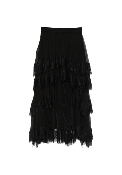 Black ruffled lace skirt MES DEMOISELLES | DANABLACK