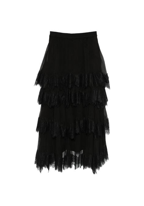 Black ruffled lace skirt MES DEMOISELLES | DANABLACK