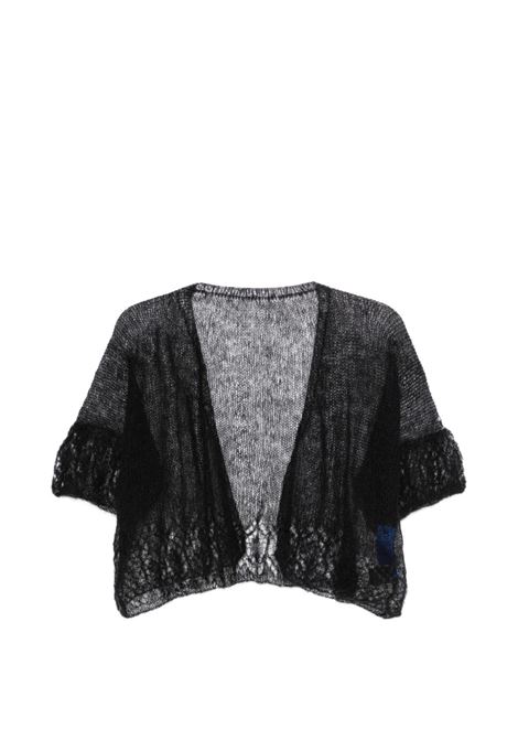 Lightweight black wool-blend cardigan MES DEMOISELLES | HANANBLACK