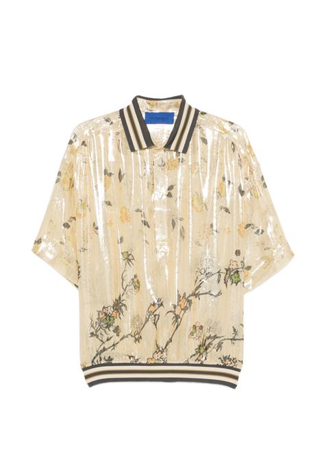 Gold floral polo shirt MES DEMOISELLES | JACAMULTICO