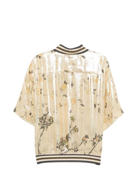 Gold floral polo shirt MES DEMOISELLES | JACAMULTICO