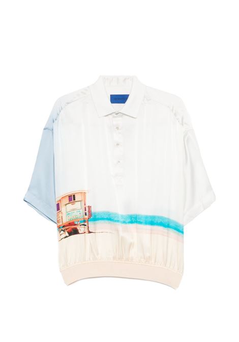 Oversized printed silk polo shirt MES DEMOISELLES | MALDENMULTICO