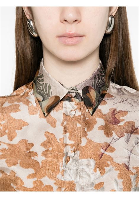 Beige printed silk shirt PIERRE LOUIS MASCIA | ALOE/S-CML11190517893/101