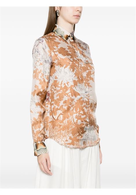 Beige printed silk shirt PIERRE LOUIS MASCIA | ALOE/S-CML11190517893/101