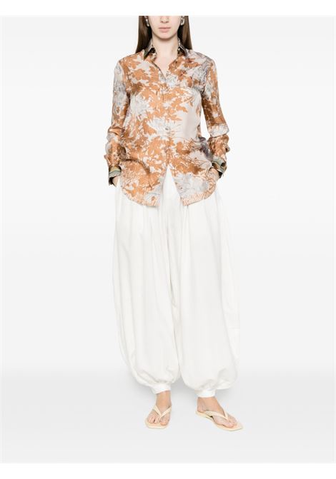 Beige printed silk shirt PIERRE LOUIS MASCIA | ALOE/S-CML11190517893/101