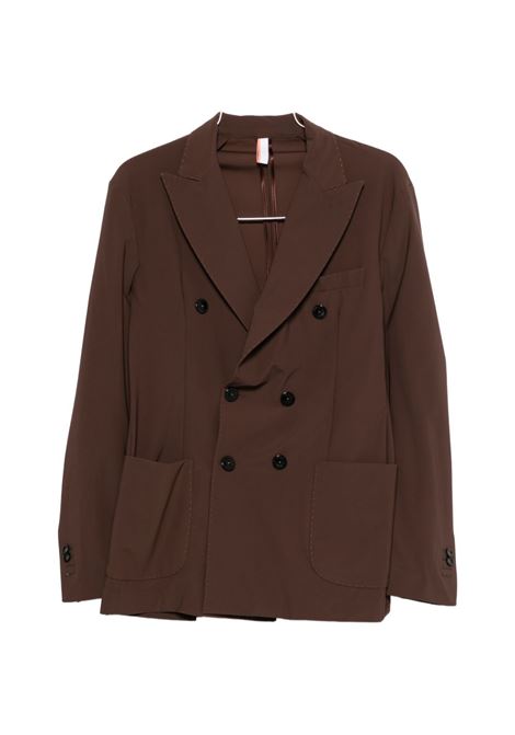 Dark brown double-breasted Lycra jacket PMDS | JK3782/568-ERITEA0092