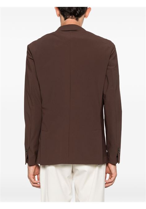 Dark brown double-breasted Lycra jacket PMDS | JK3782/568-ERITEA0092