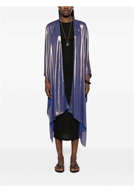 Purple satin lam? georgette duster coat STEPHAN JANSON | 89106COQ-AD60523
