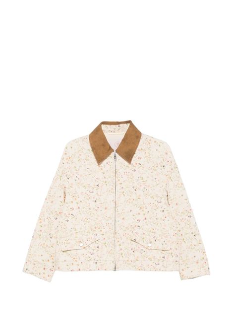 Sand cotton jacket with floral print TELA | BUBBLE/FLW-090072-010553Y001
