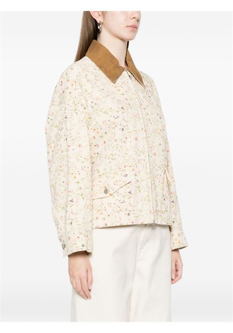 Sand cotton jacket with floral print TELA | BUBBLE/FLW-090072-010553Y001