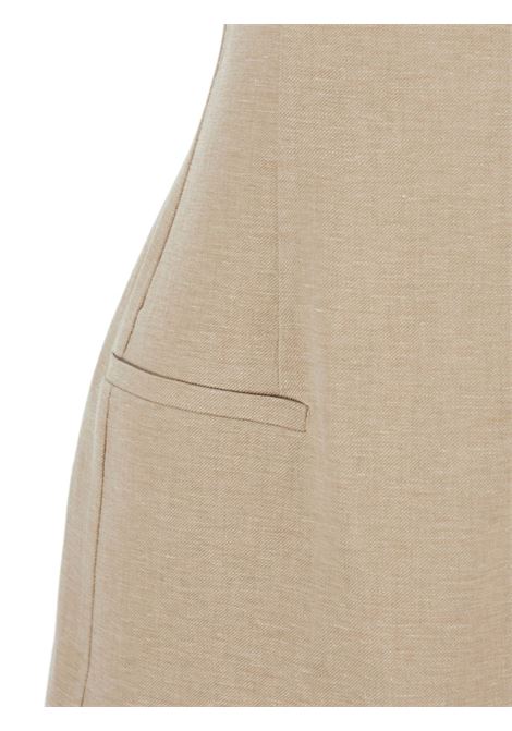 Beige linen top TELA | CORAL-170065-010547C001