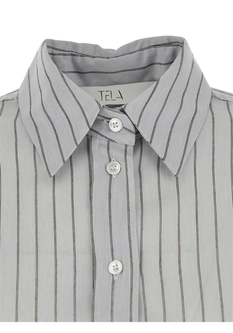 Light gray lyocell oversized shirt TELA | OROLOGIO/R-020172-010555V021