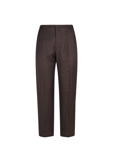 Plum viscose linen pants TELA | RENATO-140320-010537N314