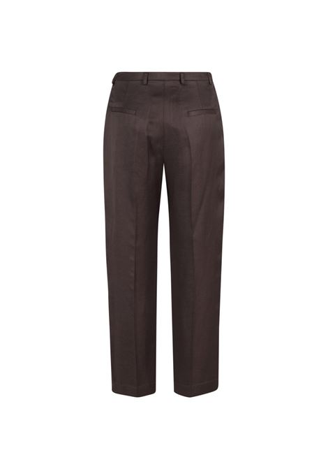 Plum viscose linen pants TELA | RENATO-140320-010537N314