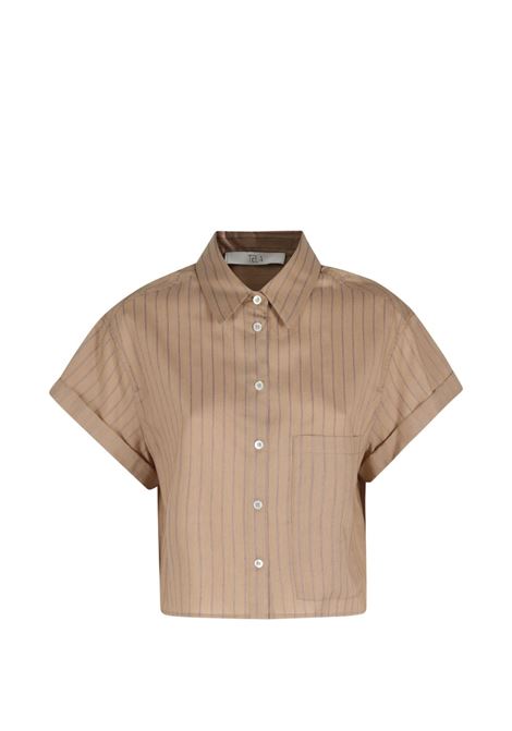 Beige striped cotton shirt TELA | ROCKY/R-020183-010555C004