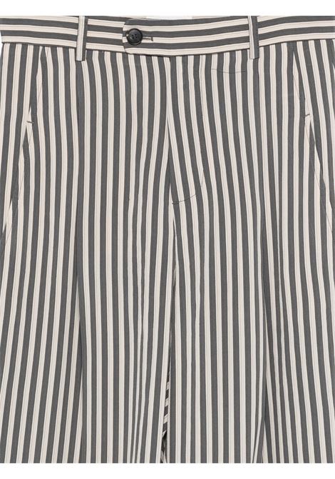 Pantalone viscosa a righe ecru/grigio TELA | TRAVIS-140275-010539Y001