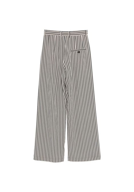 Pantalone viscosa a righe ecru/grigio TELA | TRAVIS-140275-010539Y001