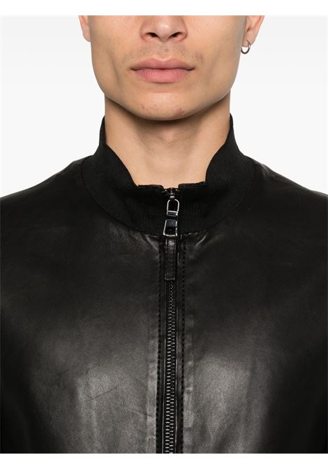 Black leather jacket THE JACK | DEREK SEAMLESS-PLONGEE20