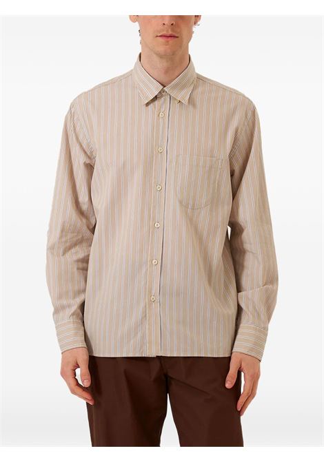 Beige striped cotton shirt UNIVERSAL WORKS | 34166SAND