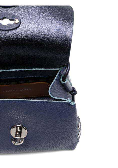 ?Postina Super Baby? bag in blue avion leather ZANELLATO | 068450-0720000 SBABYZ0509