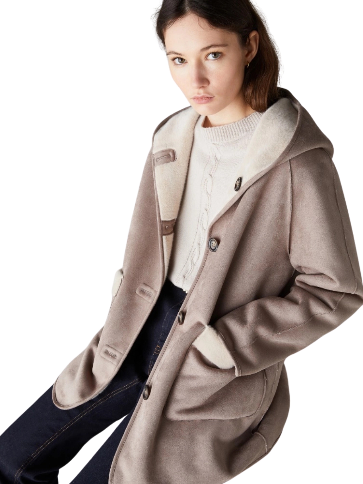 kalinga ashok cappotto fucsia e beige