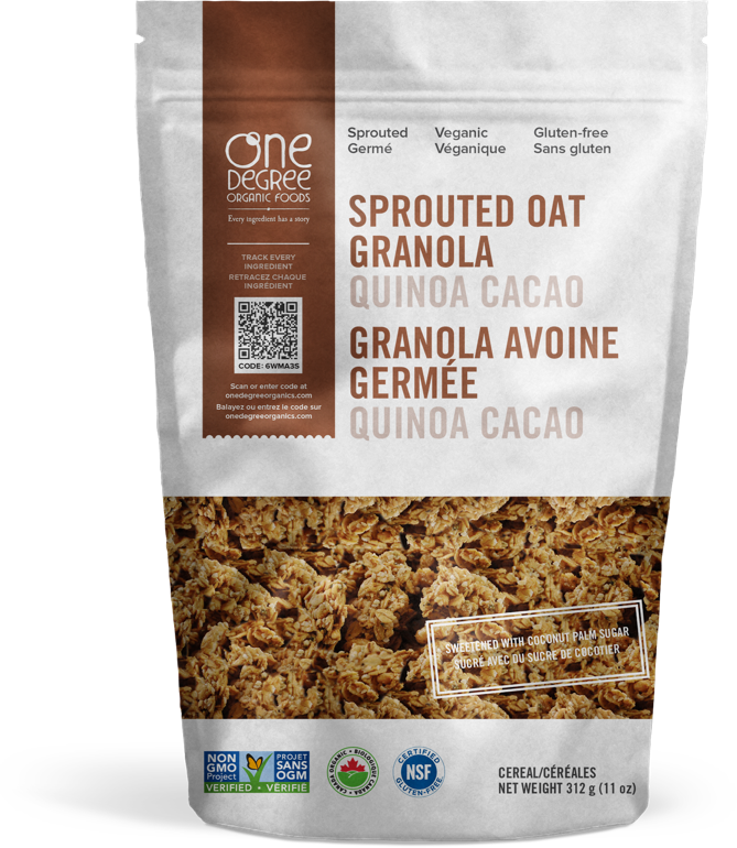 Sprouted Oat Quinoa Cacao Granola One Degree Organics