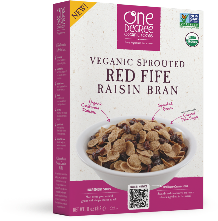 Sprouted Red Fife Raisin Bran One Degree Organics